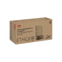 Ethica rechthoekige bloembak 80 cm met groen traliewerk - thumbnail