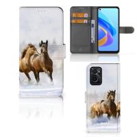 OPPO A76 | A96 | Telefoonhoesje | Met pasjeshouder | Paarden - thumbnail