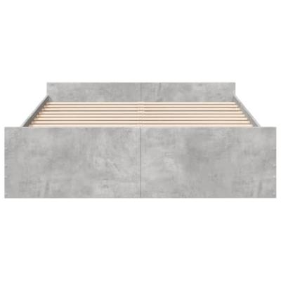 Bedframe met lades bewerkt hout betongrijs 150x200 cm