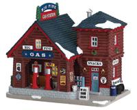 Lemax big pine gas station verlicht kersthuisje Vail Village 2017 - thumbnail