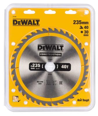 DeWALT Cirkelzaagblad voor Hout | Construction | Ø 235mm Asgat 30mm 40T - DT1955-QZ
