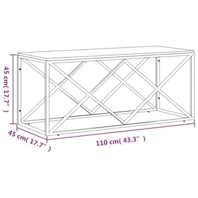 Salontafel roestvrij staal en massief hergebruikt hout - thumbnail