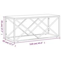 Salontafel roestvrij staal en massief acaciahout - thumbnail