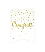 Vaandel Vlaggenlijn Congrats Goud/Wit (6m) - thumbnail