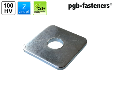 pgb-Europe PGB-FASTENERS | Vierkant sluitring HV100 DIN 436 M 8 Zn | 100 st 43600100803