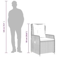 5-delige Tuinset met kussens poly rattan lichtgrijs - thumbnail