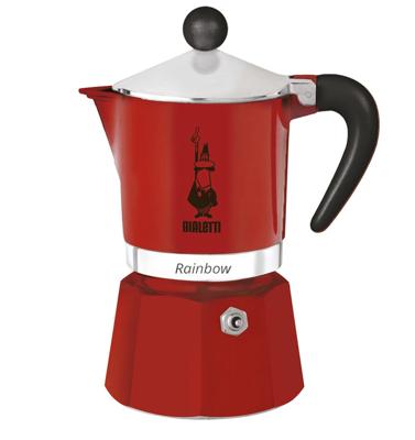 Percolator Bialetti Rainbow rouge 6 Kopjes Aluminium