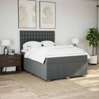 Boxspring met matras stof donkergrijs 180x200 cm - thumbnail