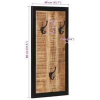 Kapstok 40x2x80 cm massief ruw mangohout - thumbnail