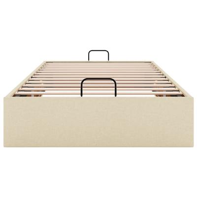 Bedframe zonder matras 90x190 cm stof crèmekleurig