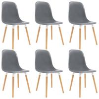 vidaXL Eetkamerstoelen 6 st kunststof grijs - thumbnail