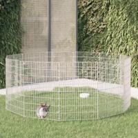 VidaXL Dierenverblijf 12 panelen 54x80 cm gegalvaniseerd ijzer - thumbnail