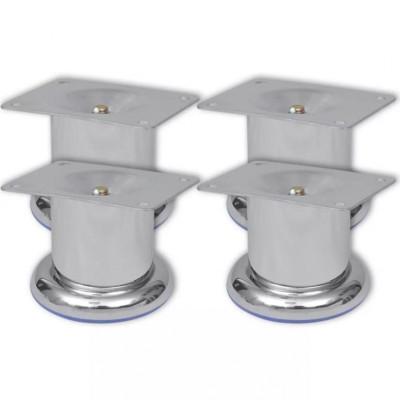 VidaXL Bankpoten rond chroom 60 mm 4 st VidaXL Bankpoten rond chroom 60 mm 4 st