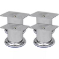 VidaXL Bankpoten rond chroom 60 mm 4 st - thumbnail