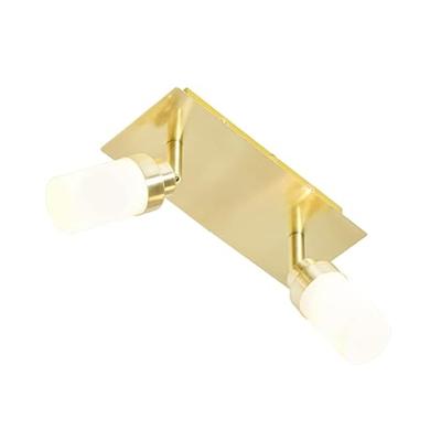 QAZQA Moderne badkamer spot messing 2-lichts IP44 - Japie QAZQA Moderne badkamer spot messing 2-lichts IP44 - Japie