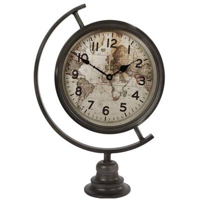 Klok 'wereldbol' 14x35x50cm