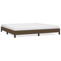 Bedframe zonder matras stof donkerbruin 200x200 cm - thumbnail