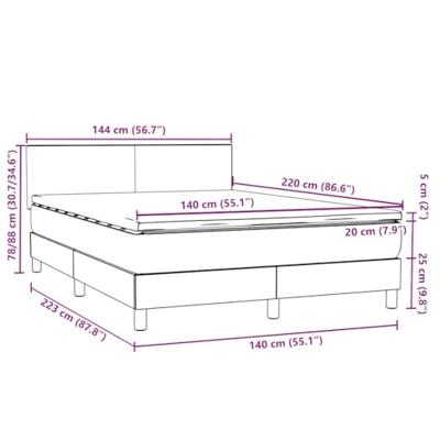 Boxspring met matras fluweel donkergrijs 140x220 cm