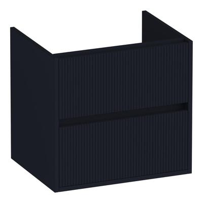 Brauer Adore Wavy - Onderkast - 60 cm - met 2 Softclose Lades Greeploos en 1 Sifon Uitsparing - Mat Zwart