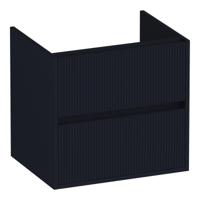 Brauer Adore Wavy - Onderkast - 60 cm - met 2 Softclose Lades Greeploos en 1 Sifon Uitsparing - Mat Zwart - thumbnail