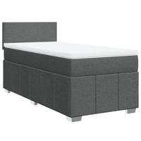 Boxspring met matras stof donkergrijs 90x190 cm - thumbnail