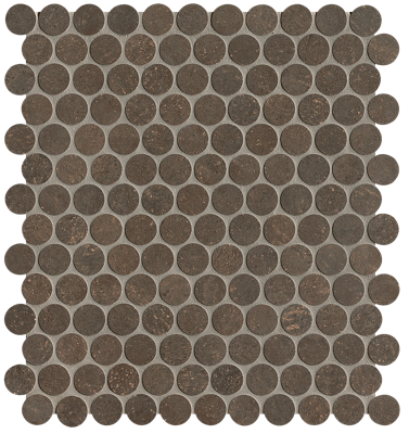 Nobu Cocoa round mosaico 2,2cm rond op net van 29x32,5