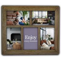 Haes Deco Houten Multi Fotolijst Malaga in rustiek bruin voor 5 foto's 10x15 cm (formaat 35,5 x 30 cm) - MP11415-1 - thumbnail