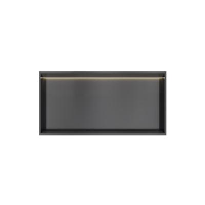 Hotbath &MORE Inbouwnis 30x60x10cm met LED IP44 Geborsteld Zwart PVD Hotbath &MORE Inbouwnis 30x60x10cm met LED IP44 Geborsteld Zwart PVD