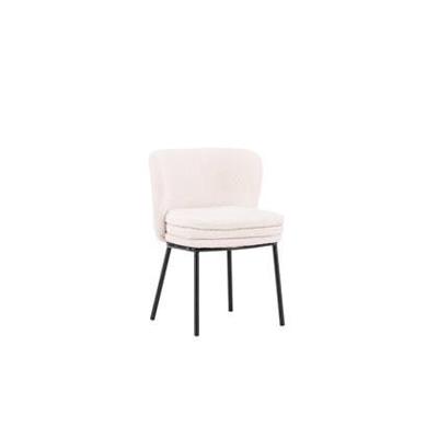 Fjôrd - Eetkamerstoel Wit|Zwart - Bouclé - Agnes - Set van 2