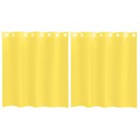 Gordijnen voile met doorvoertules 2 st geel - thumbnail