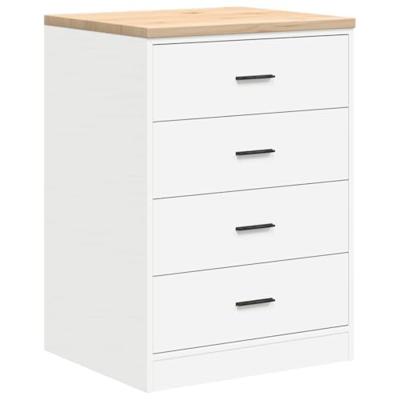 VidaXL Garagekast 60x51x85 cm massief grenenhout wit