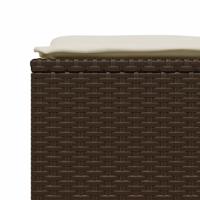 5-delige Loungeset met kussens poly rattan bruin - thumbnail