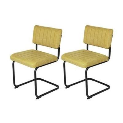 Feel Furniture - Luxe stoel - Ribbon - Okergeel - 2 stuks Feel Furniture - Luxe stoel - Ribbon - Okergeel - 2 stuks