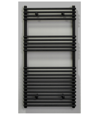 Radiator Sanicare Tube-On-Tube 880 Watt Inclusief Ophanging 60x120 cm Mat Zwart