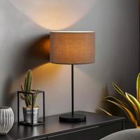 Moderne lampenkap Bling | cilinder | 30/30/20cm | Antraciet | stoffen lampenkap gemaakt van stof | voor E27 lamphouder | RoHS getest | voor tafellamp, vloerlamp - thumbnail