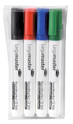 Legamaster whiteboardmarker TZ 100, etui met 4 stuks in geassorteerde kleuren Legamaster whiteboardmarker TZ 100, etui met 4 stuks in geassorteerde kleuren