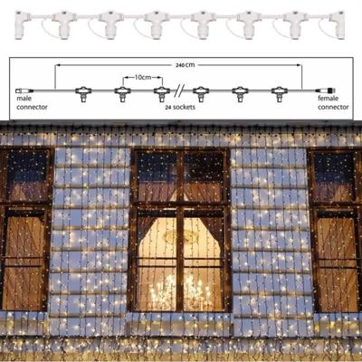 Hoofdkabel wit 60cm 6 aftakkingen voor Pro System Modular feestverlichting