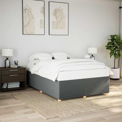 Bedframe zonder matras stof donkergrijs 140x190 cm