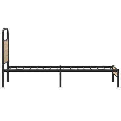 Bedframe zonder matras metaal gerookt eikenkleurig 180x200 cm - thumbnail