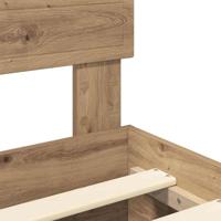 Bedframe met hoofdeinde Artisan Eiken 180 x 200 cm Bewerkt hout - thumbnail