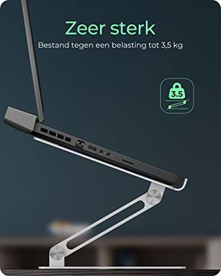 ICY BOX IB-NH300, Notebookhalter höhenverstellbar, Aluminium, für Notebooks bis 17 Laptophouder In hoogte verstelbaar