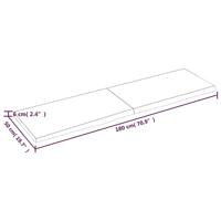 Wastafelblad 180x50x6 cm behandeld massief hout donkergrijs - thumbnail