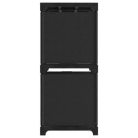 Kast met 4 vakken 69x30x72,5 cm stof zwart - thumbnail