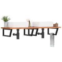 Badkamer wandschap staal en massief beukenhout - thumbnail