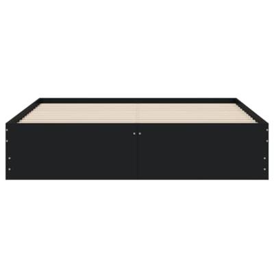 Bedframe met lades bewerkt hout zwart 140x190 cm