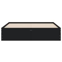 Bedframe met lades bewerkt hout zwart 140x190 cm - thumbnail