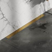 Brauer Douchegoot met Multifunctioneel Rooster en Flens Voor Wandmontage - 100 cm - Goud Geborsteld Pvd - thumbnail