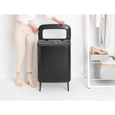 Brabantia Bo hi wasbox 2 x 45 liter matt black Brabantia Bo hi wasbox 2 x 45 liter matt black