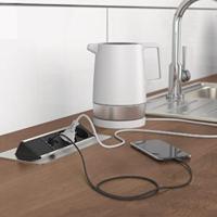 Schutte E2 inschuifbare stekkerdoos | 2-voudig stopcontact en 2 x USB 3074 - thumbnail