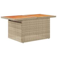 5-delige Loungeset met kussens poly rattan beige - thumbnail